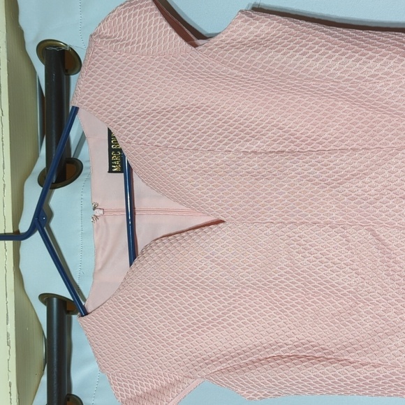 Anthropologie Marc Bouwer Textured Knit Cap Sleeve Notch Neck Zip Back Dress - Picture 4 of 12